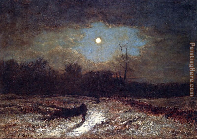 Christmas Eve painting - George Inness Christmas Eve art painting